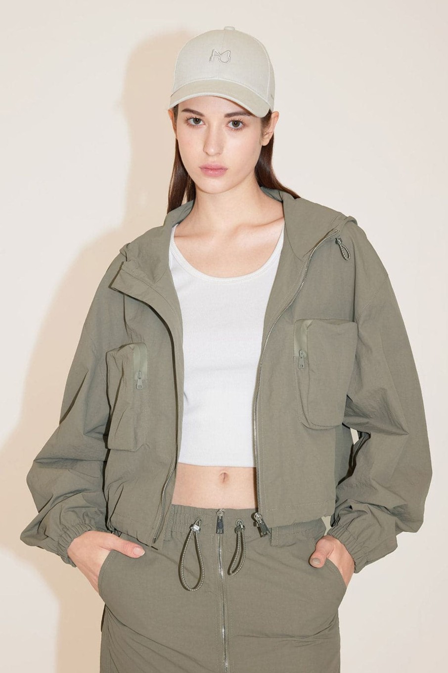 MISS SIXTY Jackets & Outerwears | Vintage Cargo Hooded Jacket Army Green