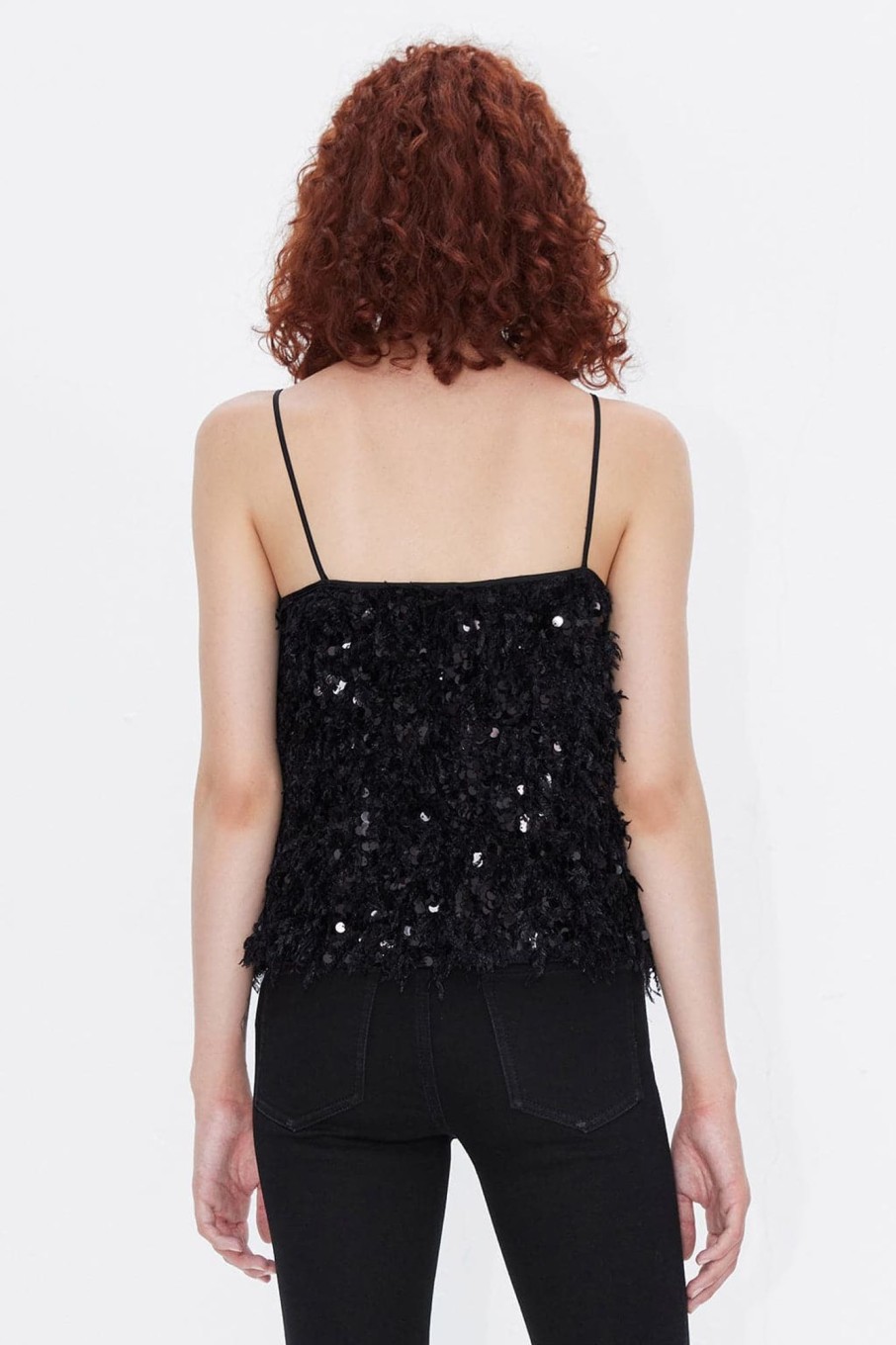 MISS SIXTY Tops | Sequin Camisole With Feather