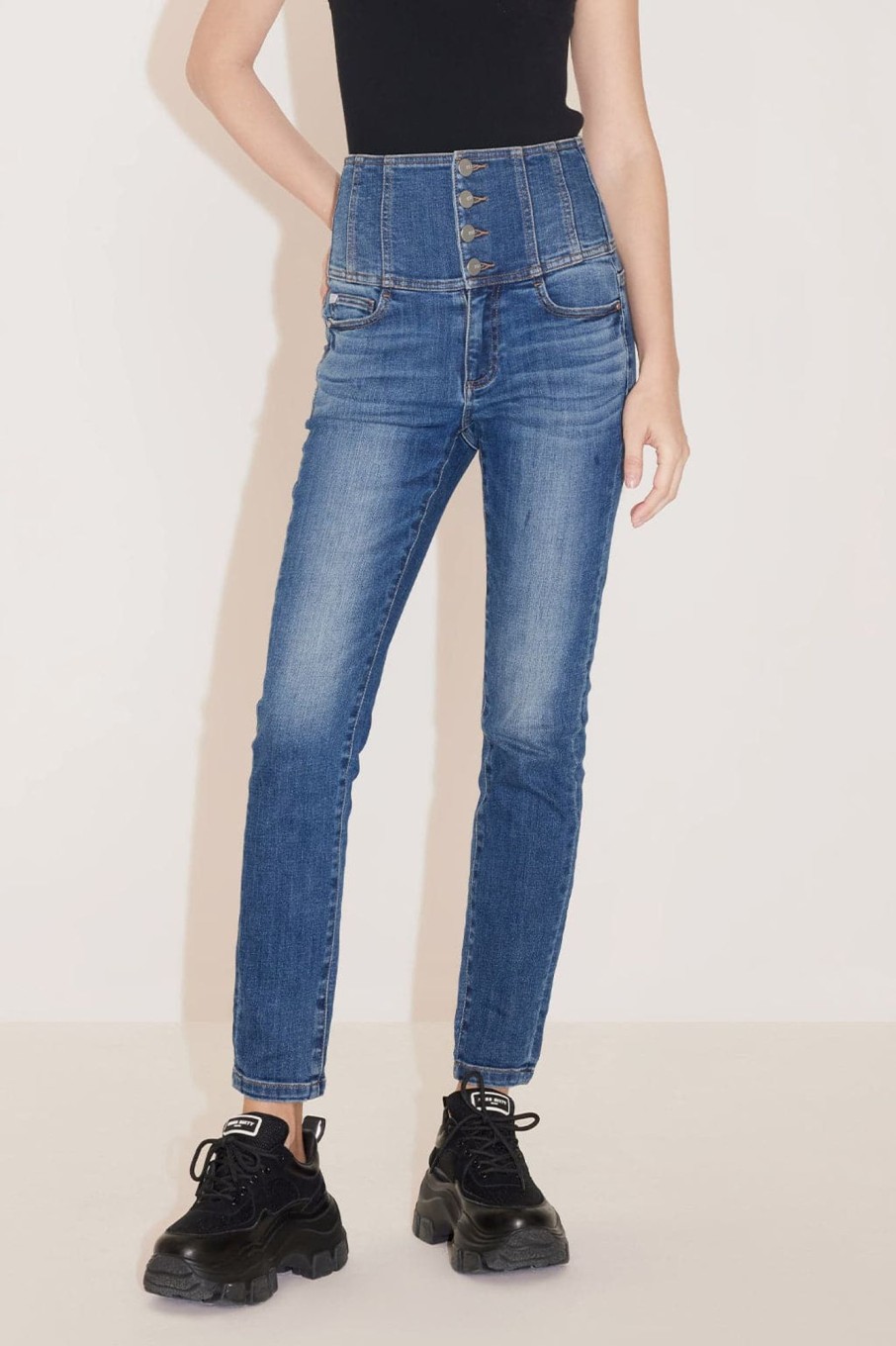 MISS SIXTY High Waist | High Waist Slim Fit Jeans With Four Buttons Middle Blue