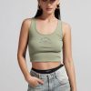 MISS SIXTY Tops | Crew Neck Sleeveless Printed T-Shirt Green Grey