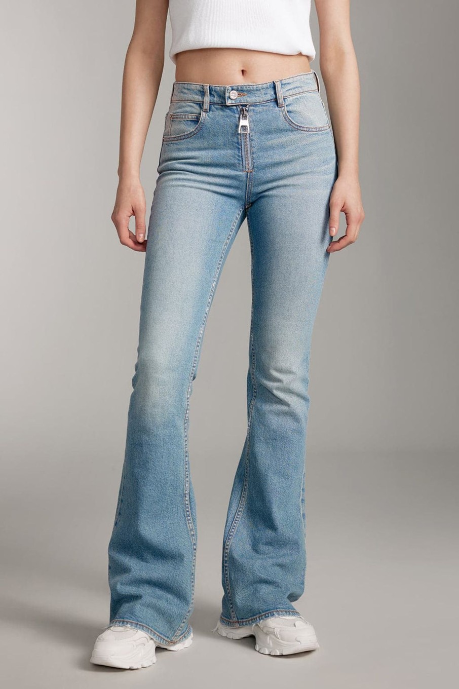 MISS SIXTY Flare | Stylish Bootcut Jeans With Zippers Middle Blue