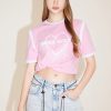 MISS SIXTY Tops | Round Neck Heart-Shaped Printed Colour Block Short Sleeves T-Shirt