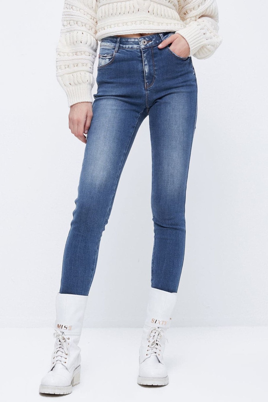 MISS SIXTY Push Up | Vintange Cropped Jeans Middle Blue