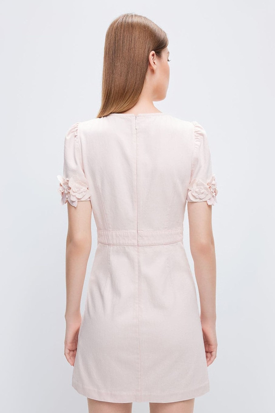 MISS SIXTY Dresses | Denim Dress With Beaded Embellishment Baby Pink