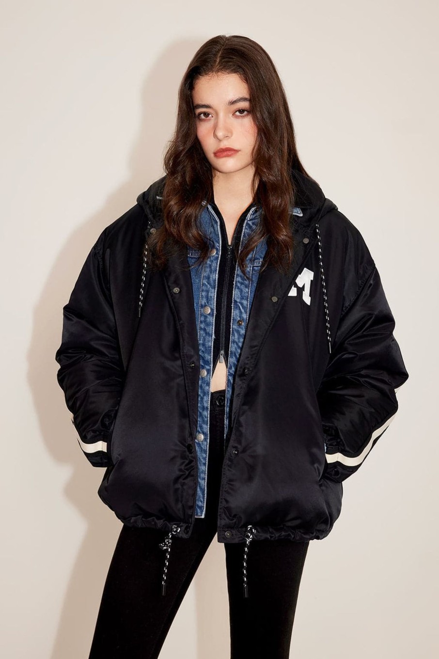 MISS SIXTY Jackets & Outerwears | Hooded Casual Sporty-Style Down Jacket Black