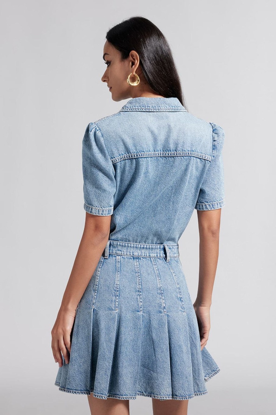 MISS SIXTY Dresses | Denim Pleated Dress Middle Blue