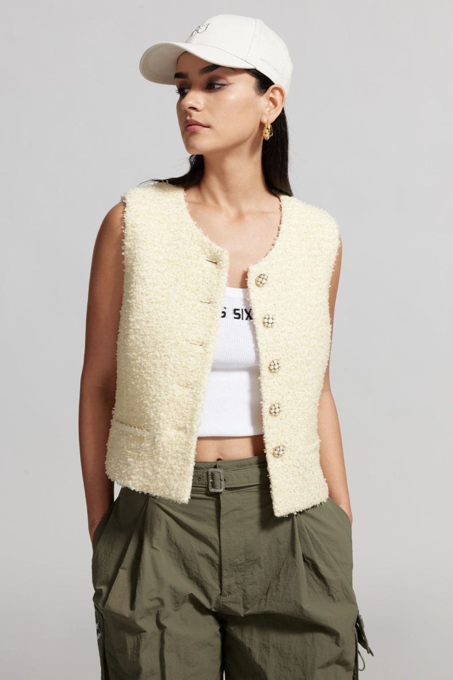 MISS SIXTY Tops | Elegant Stylish Woolen Vest Yellow