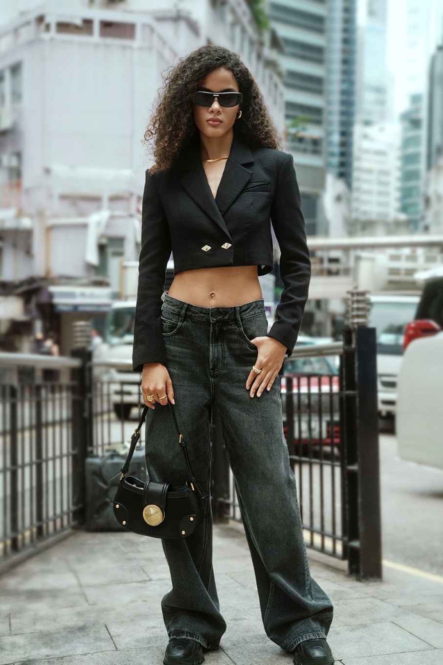 MISS SIXTY Straight | Black Grey Relaxed Fit Wide Leg Jeans Black Fog