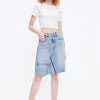 MISS SIXTY Skirts | Nft Capsule Asymmetrical Slit Cotton Denim Skirt Light Blue