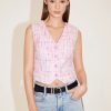 MISS SIXTY Tops | V-Neck Stylish Tweed Vest Pink