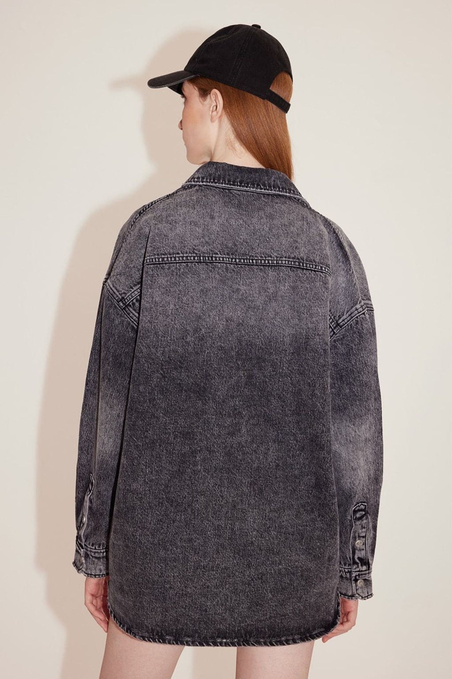 MISS SIXTY Tops | Nft Capsule Vintage Loose Fir Denim Shirt Black Fog