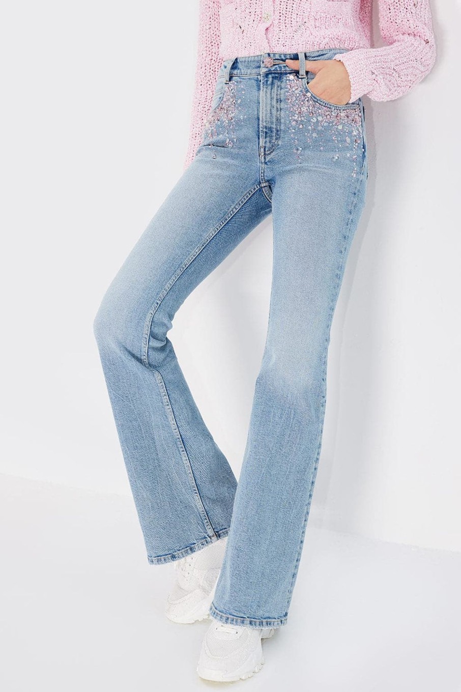 MISS SIXTY Flare | Bootcut Jeans With Sequin Embellishment Light Blue