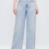 MISS SIXTY Straight | Drapey Denim Wide-Leg Jeans With Acid Wash Light Blue