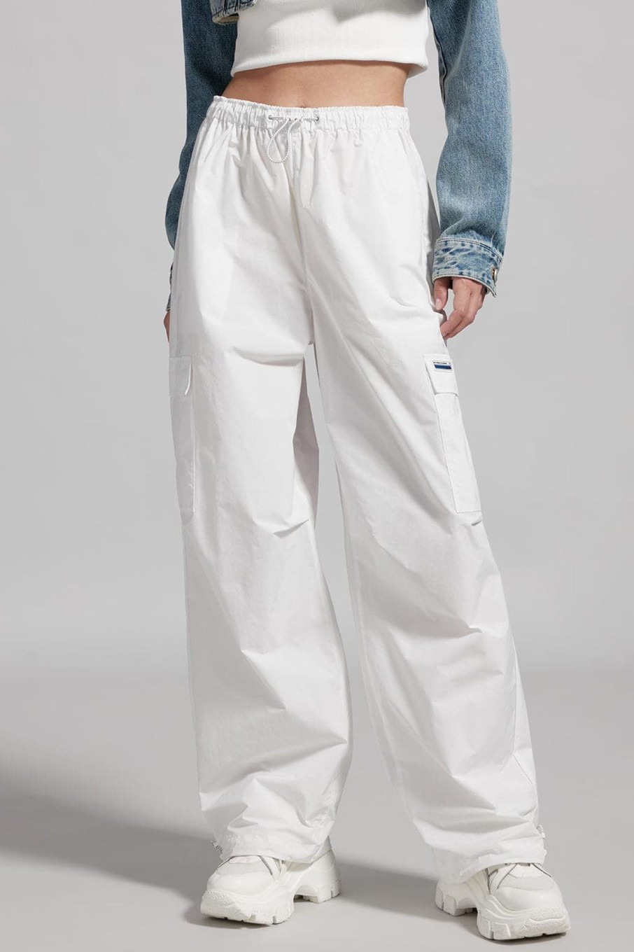 MISS SIXTY Pants & Jumpsuits | White Elastic High-Waist Trouser Bright White