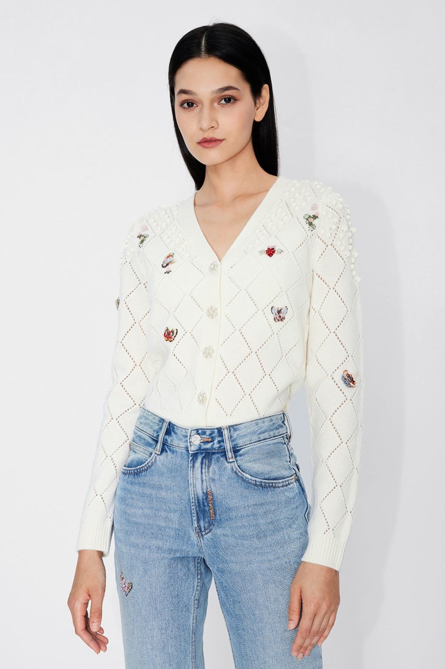 MISS SIXTY Fall-Winter | Angel Collection Embroidered Knit Wear Off White