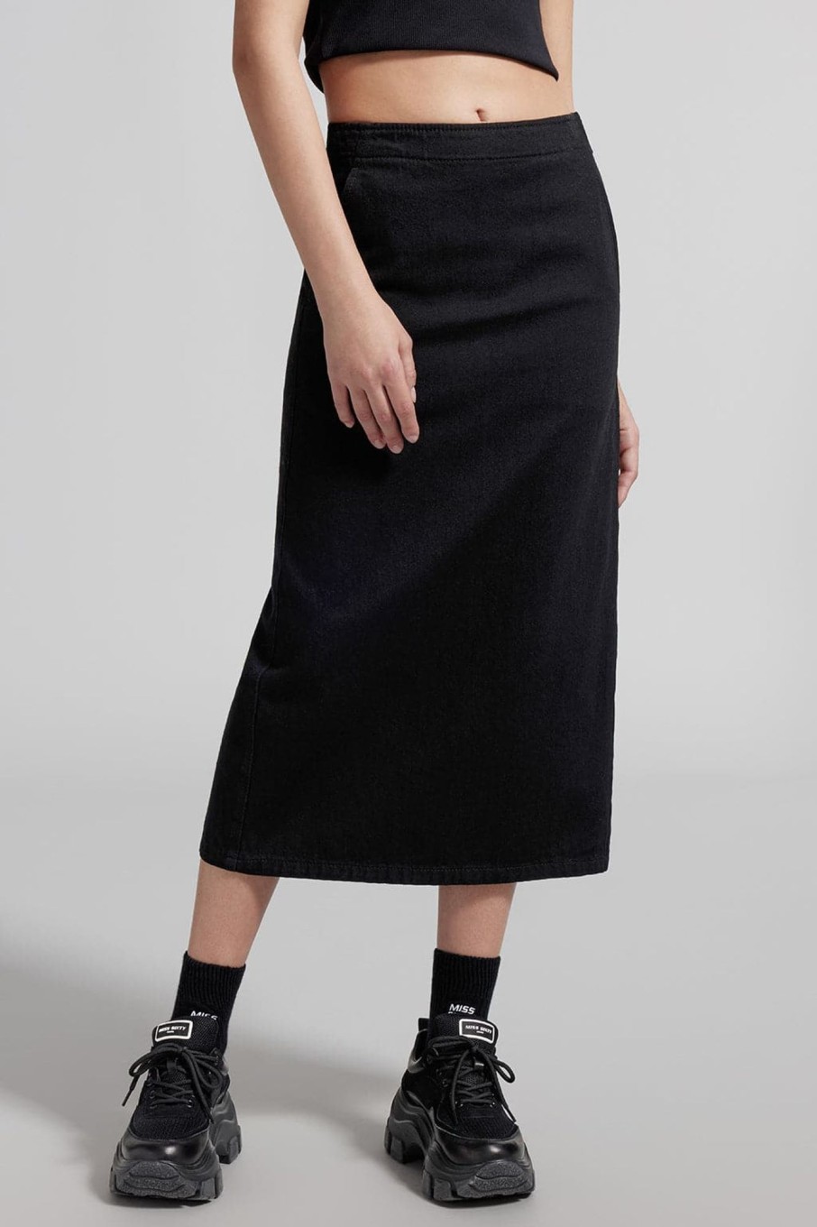 MISS SIXTY Skirts | Slit Straight Denim Skirt Black