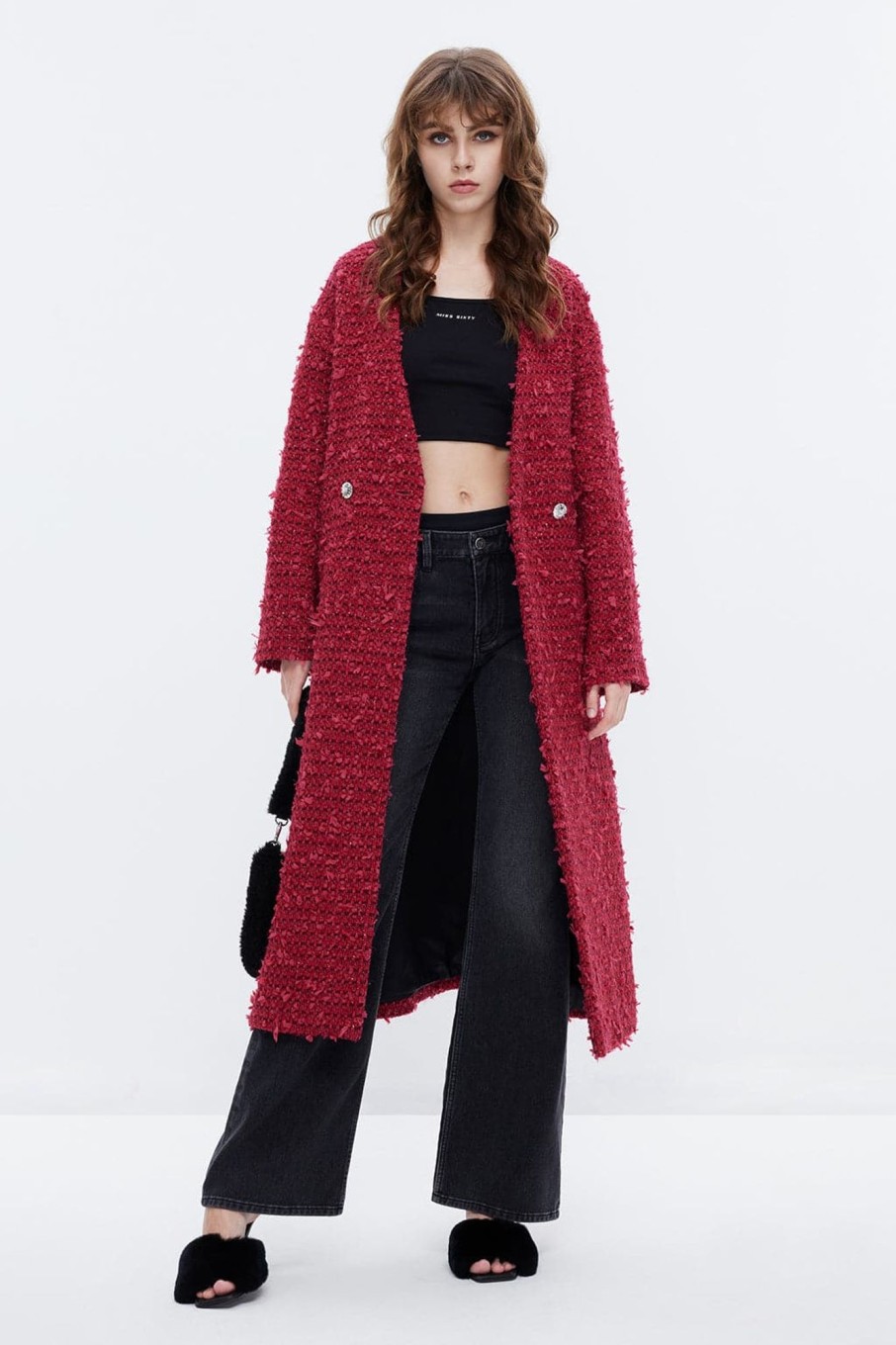 MISS SIXTY Jackets & Outerwears | Red Long Woolen Blend Coat Bright Red