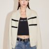 MISS SIXTY Sweaters | Stand Collar Colour Blocks Design Sporty Jacket Off White