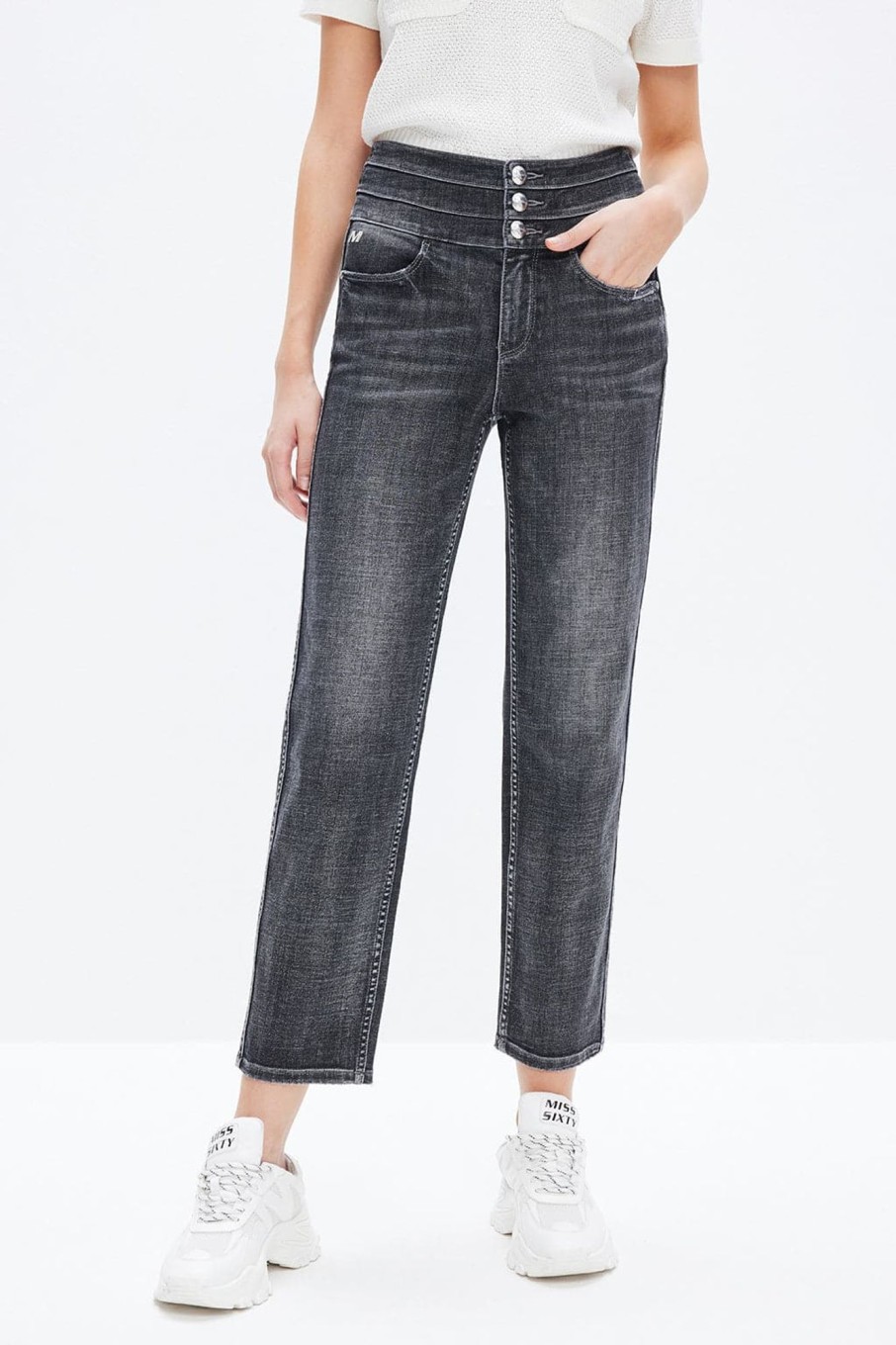 MISS SIXTY Jeans | Black And Gray Straight Fit Jeans Black Fog