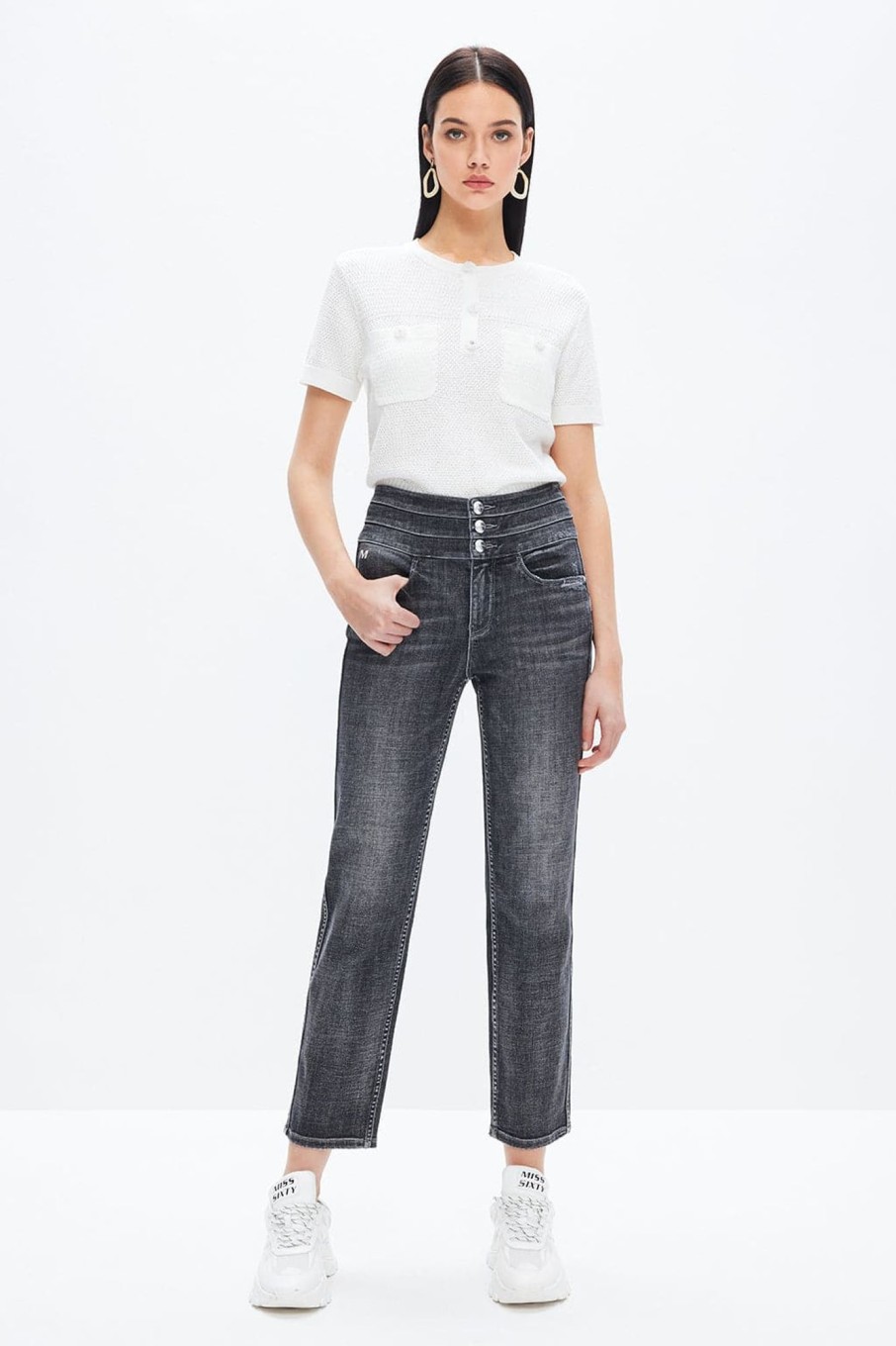 MISS SIXTY Jeans | Black And Gray Straight Fit Jeans Black Fog