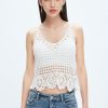 MISS SIXTY Sweaters | Sexy Bohemian Style Cutout Camisole Top White