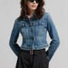 MISS SIXTY Jackets & Outerwears | Stylish Gray Blue Cropped Denim Jacket Grey Blue