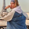 MISS SIXTY Jackets & Outerwears | Sporty Casual Baseball Jacket With Denim Down Jacket Middle Blue