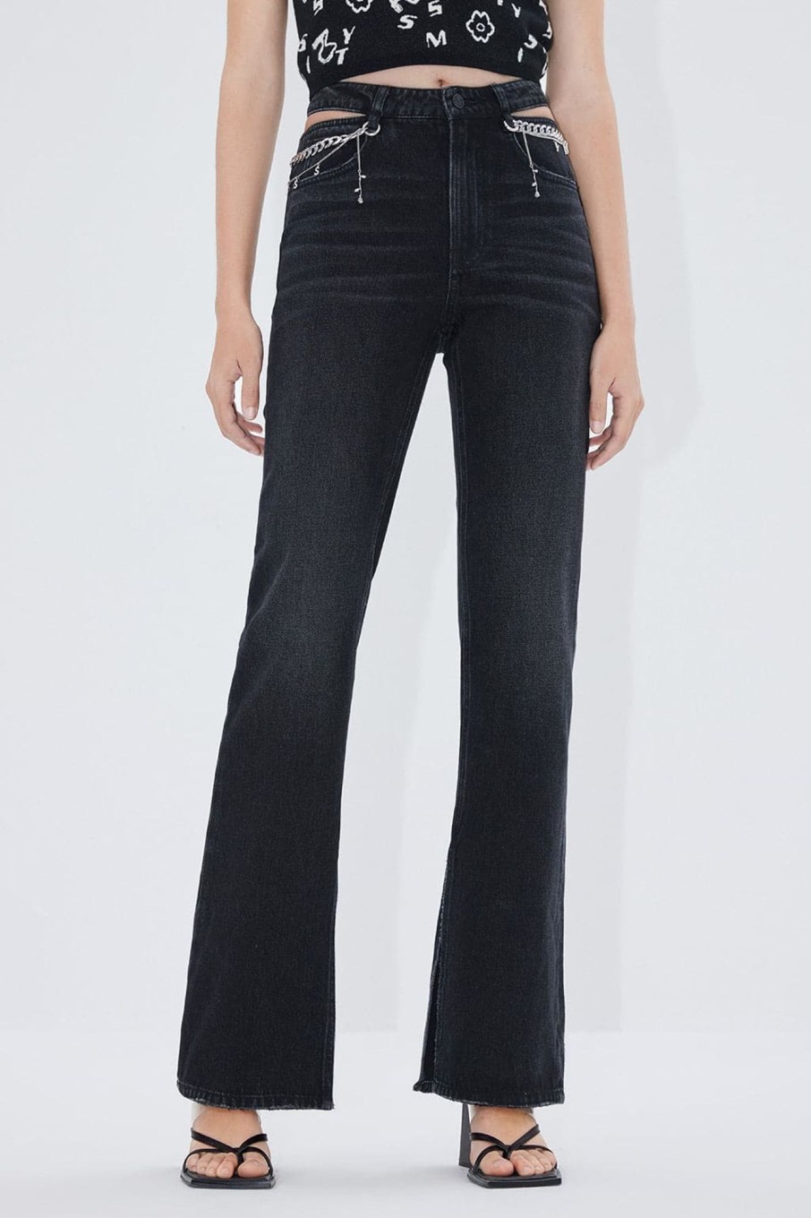 MISS SIXTY Flare | Flared Jeans With Split Hem Black