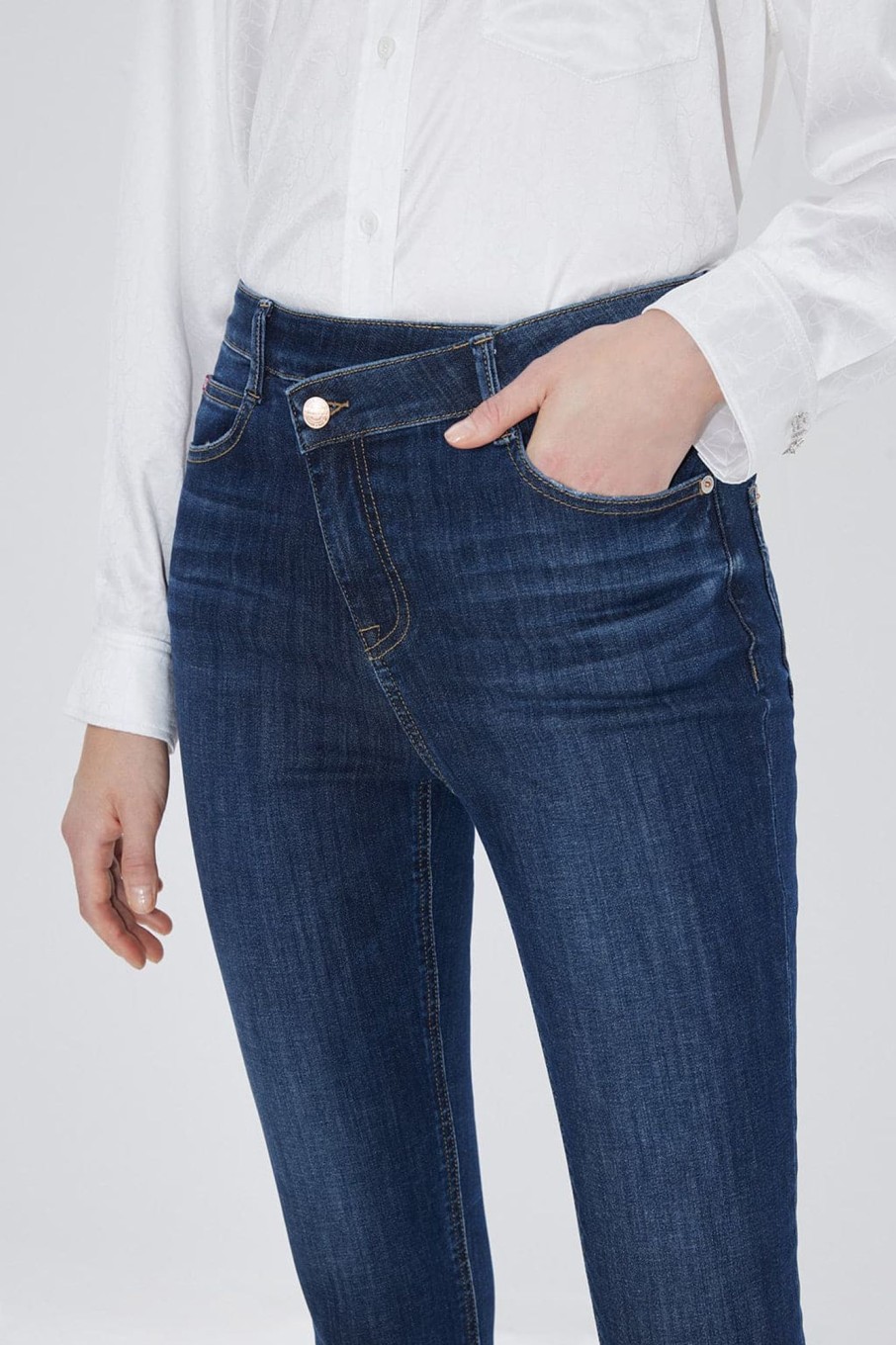 MISS SIXTY Push Up | Asymmetrical Waist Super Skinny Jeans Middle Blue