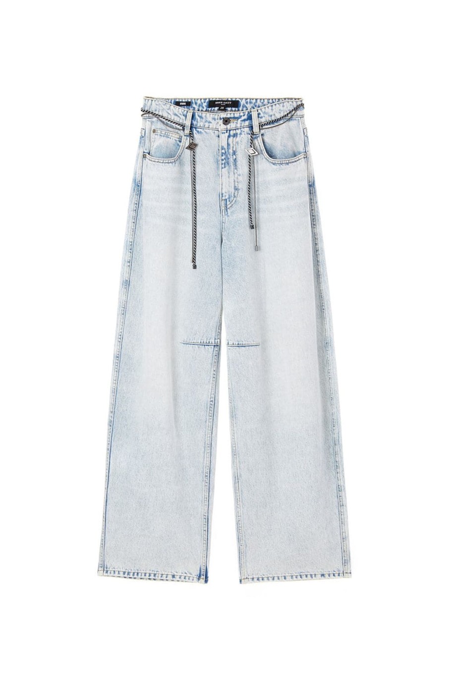 MISS SIXTY Jeans | Vintage Wash Loose Fit Jeans With Waist Chain Light Blue