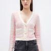 MISS SIXTY Sweaters | V-Neck Ombre Wool-Blend Cardigan Pink