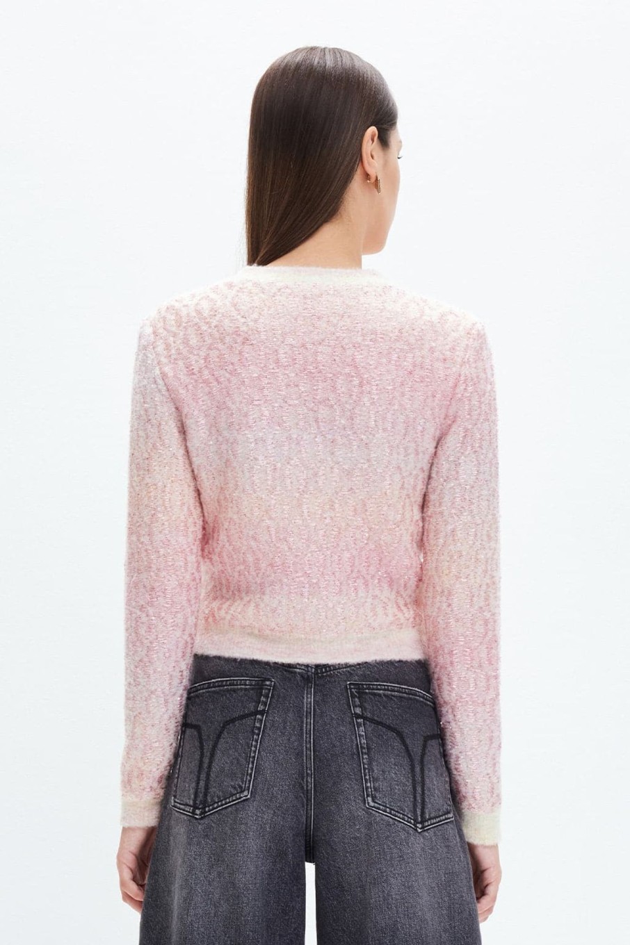 MISS SIXTY Sweaters | V-Neck Ombre Wool-Blend Cardigan Pink