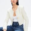 MISS SIXTY Jackets & Outerwears | Elegance Wool Blend Short Jacket White