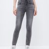 MISS SIXTY High Waist | Four Buttons Super High Waist Slim Fit Jeans Light Grey