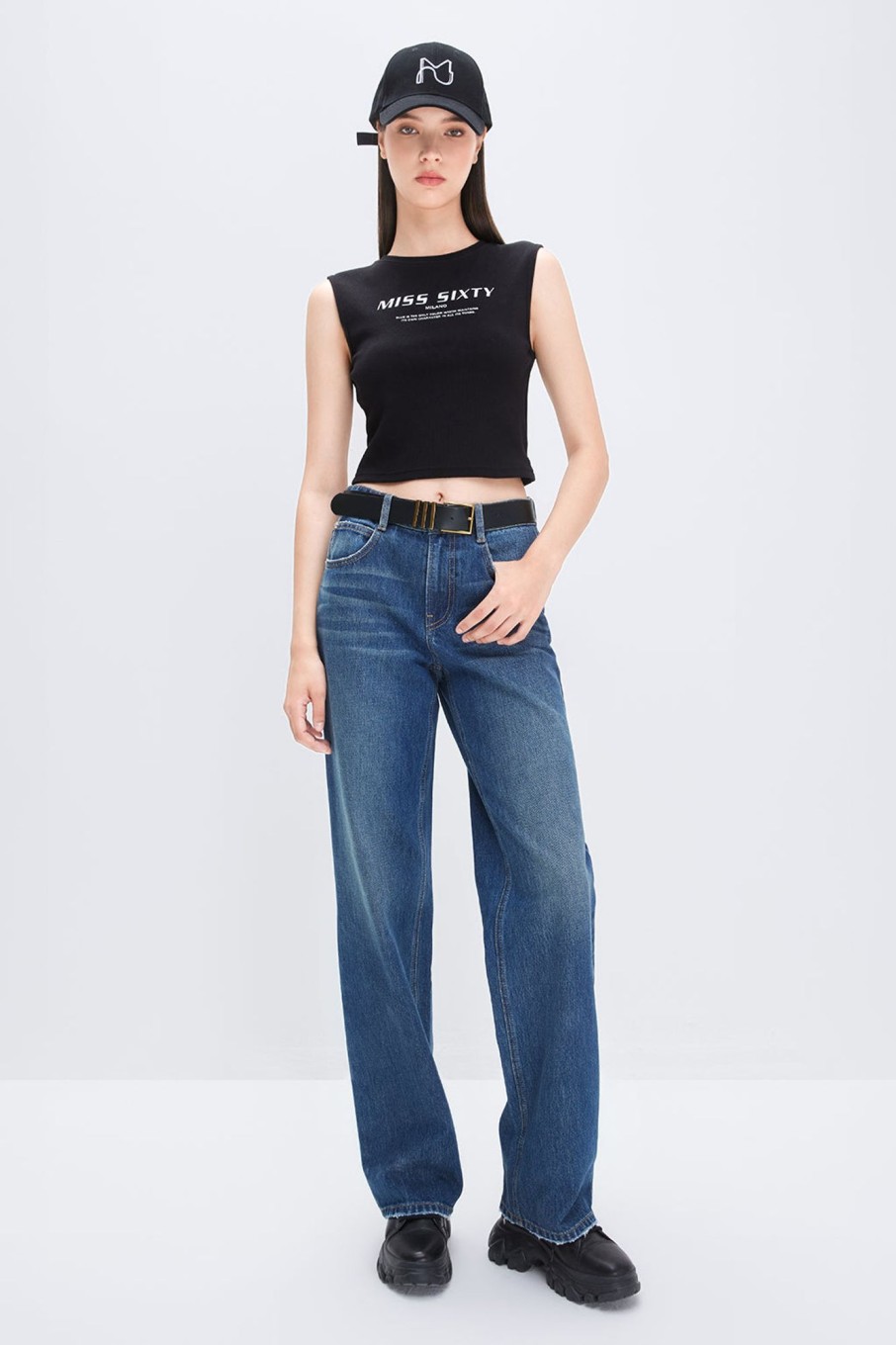 MISS SIXTY Straight | Straightand Fitted Cotton Jeans Deep Blue