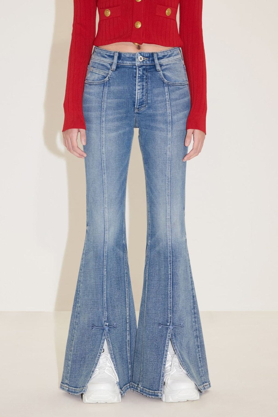 MISS SIXTY Flare | Flared Jeans With Retro-Style Buckle Middle Blue