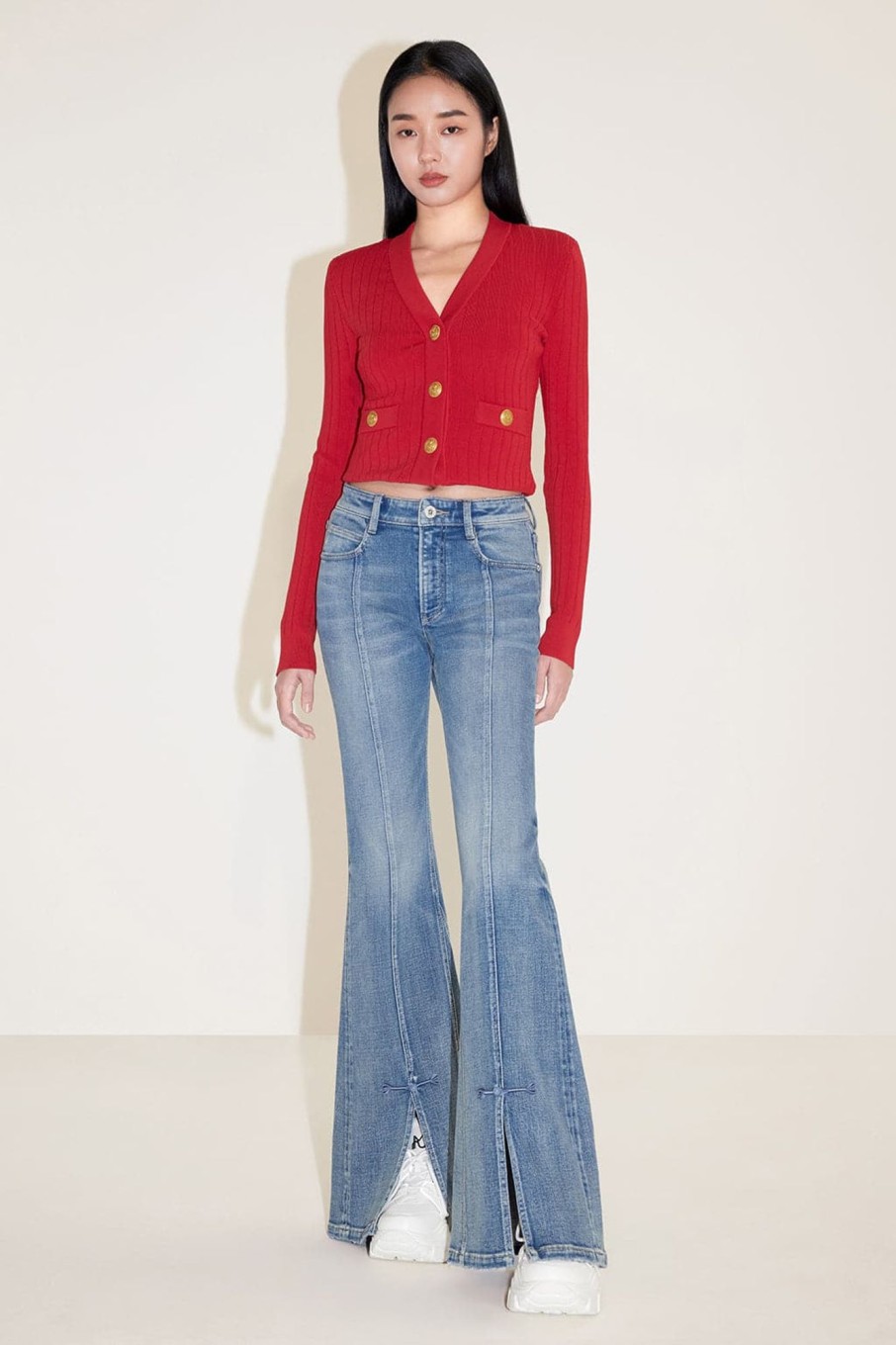 MISS SIXTY Flare | Flared Jeans With Retro-Style Buckle Middle Blue