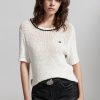 MISS SIXTY Sweaters | Colour Contrast Collar Short Sleeves Knit Top