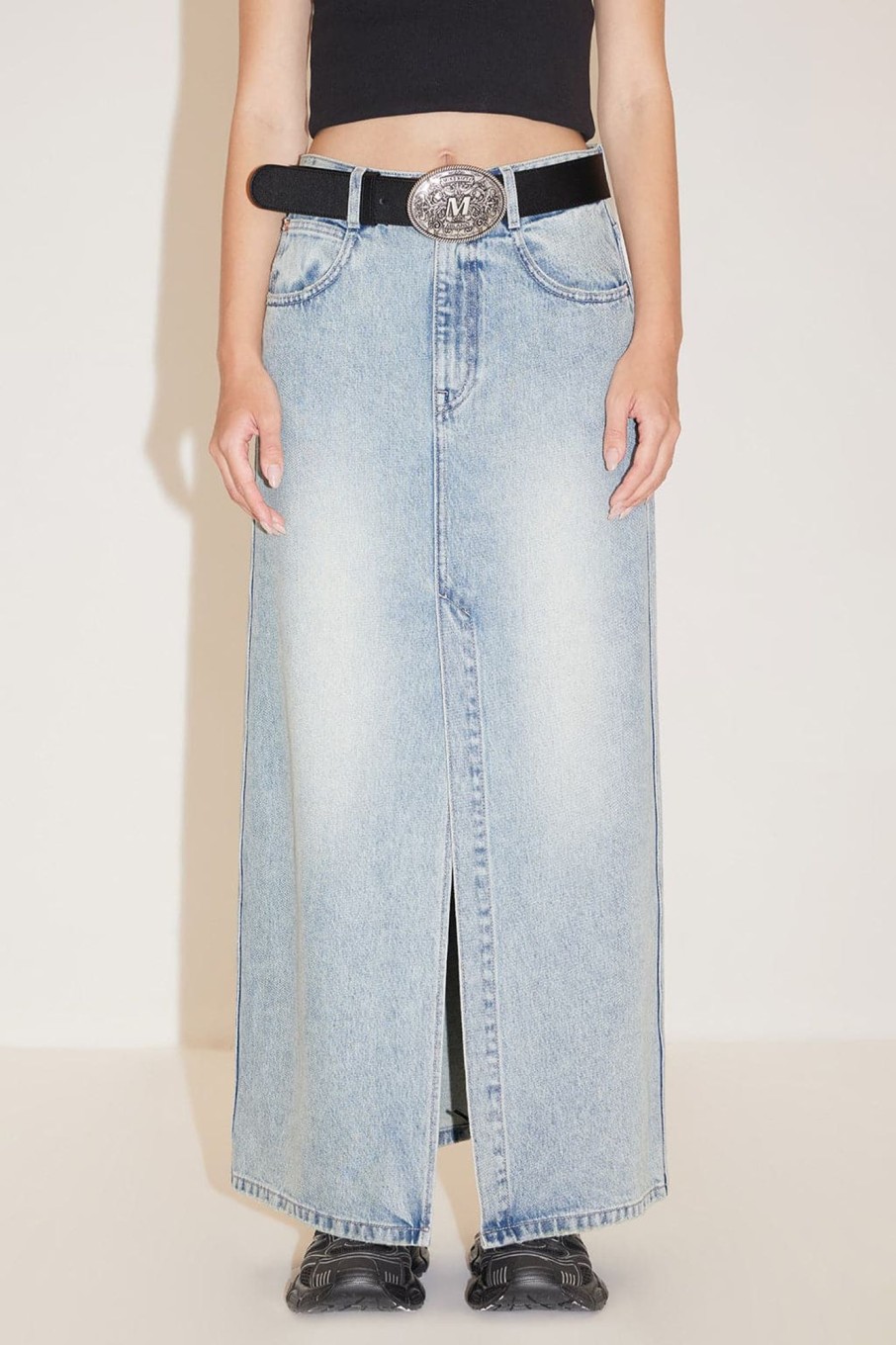 MISS SIXTY Skirts | Split-Hem Denim Maxi Skirt Light Blue