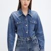 MISS SIXTY Tops | Vinatge Blue Denim Polo Shirt Middle Blue