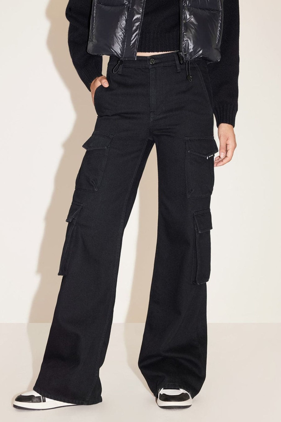 MISS SIXTY Fall-Winter | Angel Collection Cargo Style Cashmere Blend Denim Jeans Black