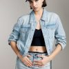 MISS SIXTY Tops | Vintage Cargo Style Denim Shirt With Ribbon Light Blue