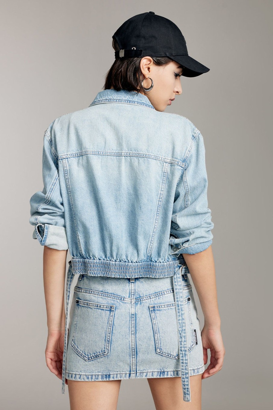 MISS SIXTY Tops | Vintage Cargo Style Denim Shirt With Ribbon Light Blue