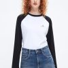 MISS SIXTY Tops | Nft Capsule Black And White Contrasting Long Sleeves T-Shirt Bright White