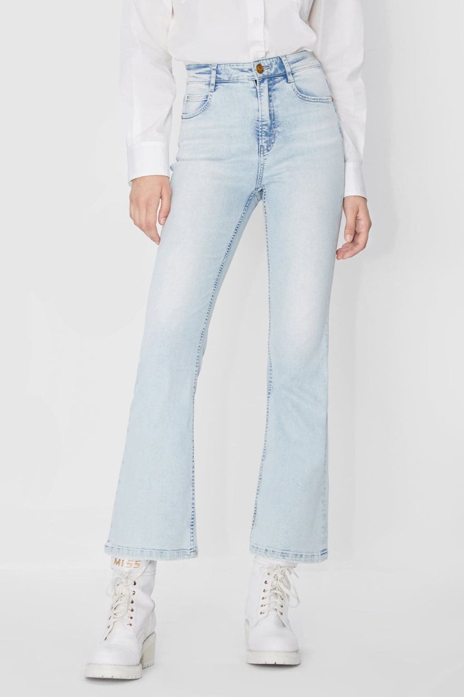 MISS SIXTY Flare | Cool Flared Jeans With Acid Wash Light Blue