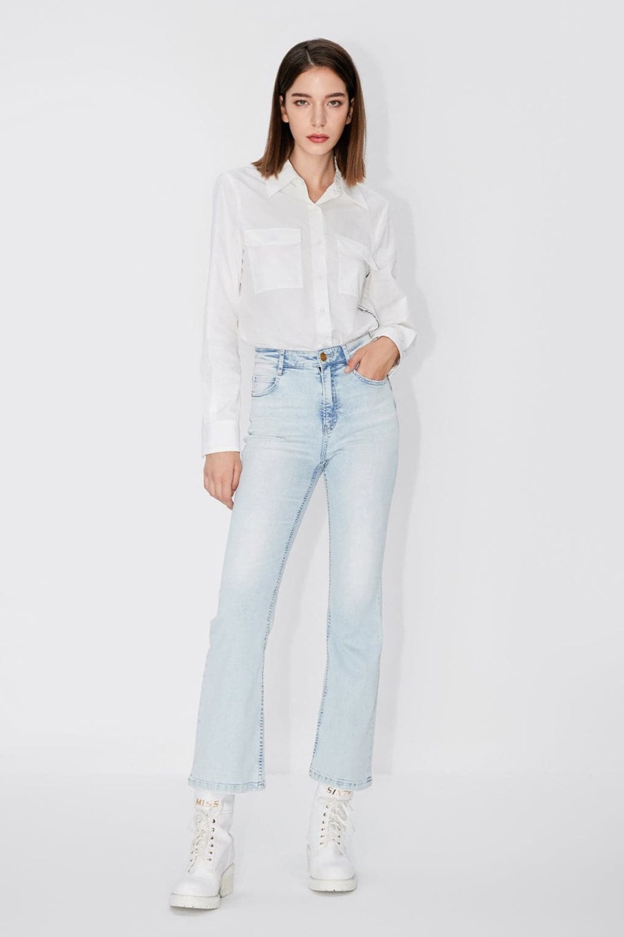 MISS SIXTY Flare | Cool Flared Jeans With Acid Wash Light Blue