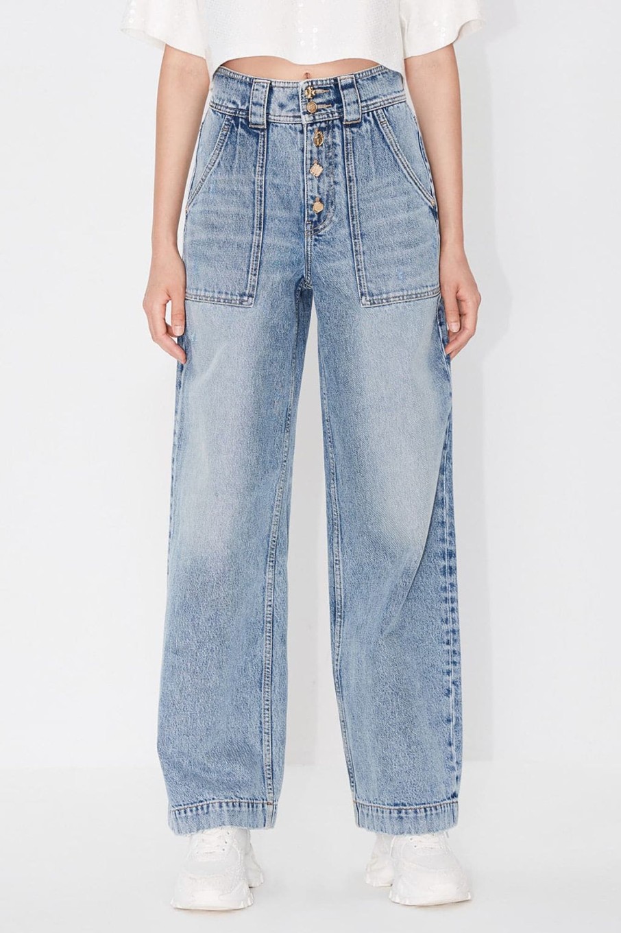 MISS SIXTY Straight | Stylish High Waist Straight Fit Jeans Middle Blue