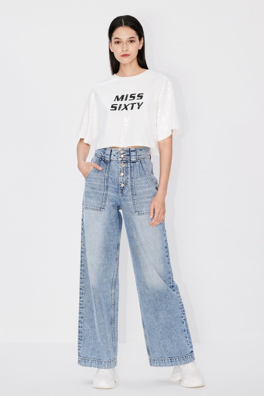 MISS SIXTY Straight | Stylish High Waist Straight Fit Jeans Middle Blue