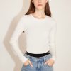 MISS SIXTY Sweaters | Check Pattern Jacquard Round Neck Wool Sweater White