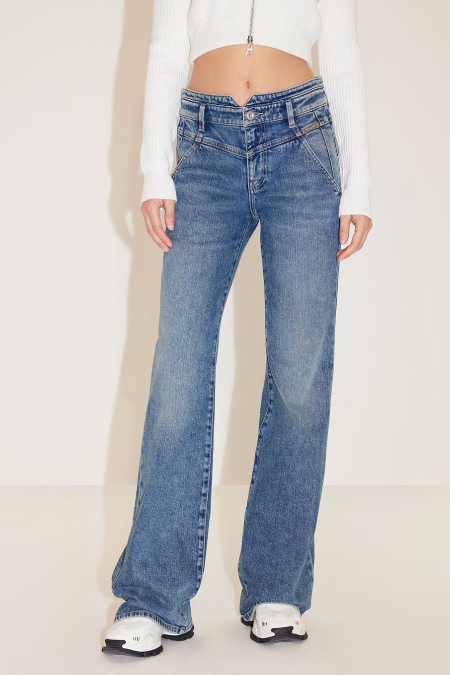 MISS SIXTY Flare | Vintage Slim Fit Flared Jeans With V-Shape Waist Middle Blue